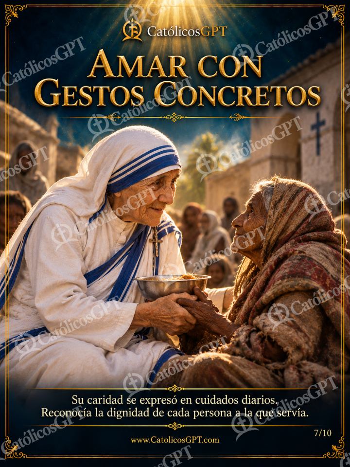 Imagen católica de Santa Teresa de Calcuta 07 AMAR CON GESTOS CONCRETOS — Santos y arcángeles