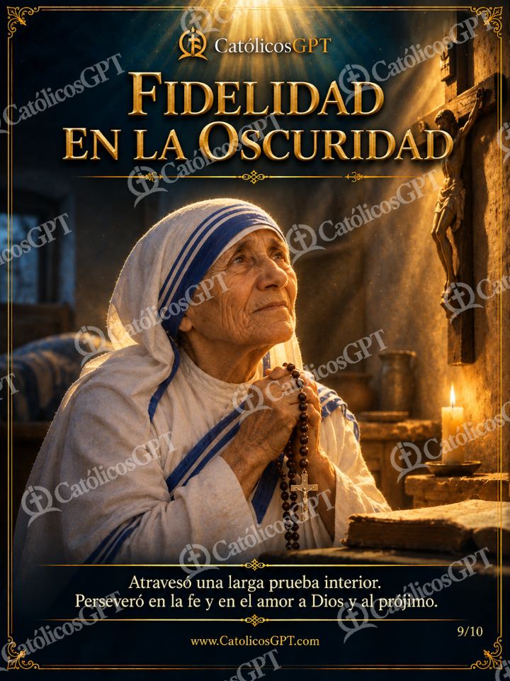 Imagen católica de Santa Teresa de Calcuta 09 FIDELIDAD EN LA OSCURIDAD — Santos y arcángeles
