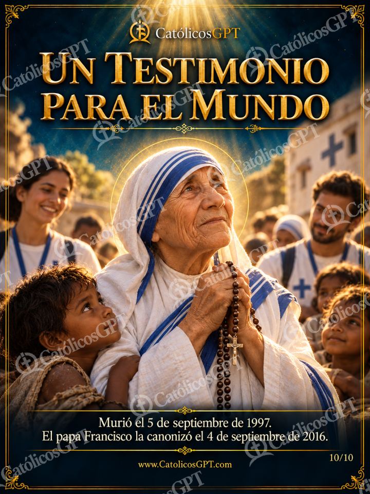 Imagen católica de Santa Teresa de Calcuta 10 UN TESTIMONIO PARA EL MUNDO — Santos y arcángeles