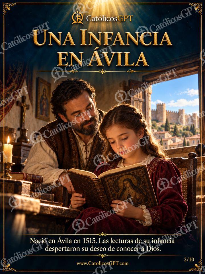 Imagen católica de Santa Teresa de Jesus 02 UNA INFANCIA EN AVILA — Santos y arcángeles