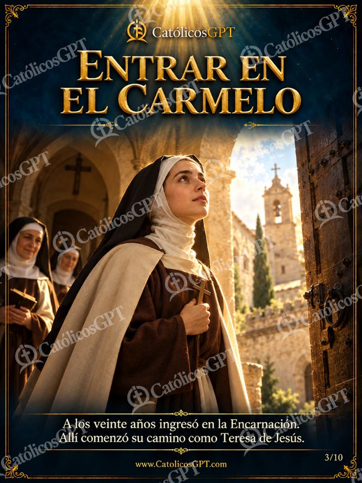 Imagen católica de Santa Teresa de Jesus 03 ENTRAR EN EL CARMELO — Santos y arcángeles