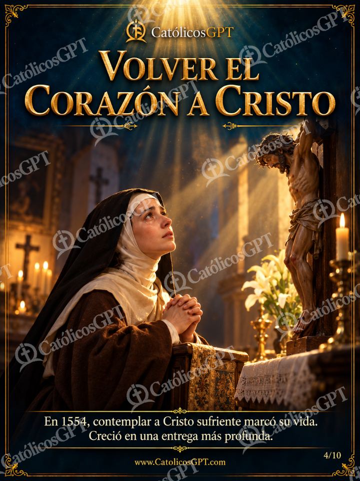Imagen católica de Santa Teresa de Jesus 04 VOLVER EL CORAZON A CRISTO — Santos y arcángeles