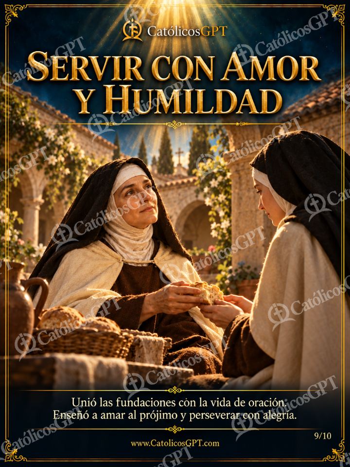 Imagen católica de Santa Teresa de Jesus 09 SERVIR CON AMOR Y HUMILDAD — Santos y arcángeles