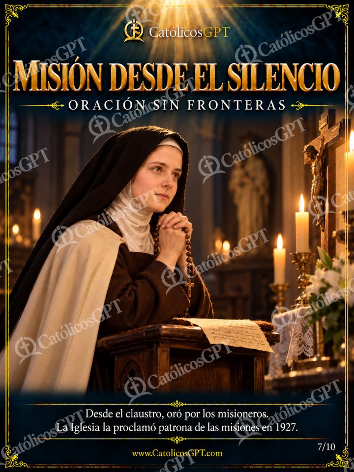 Imagen católica de Santa Teresita del Niño Jesús - Misión desde el silencio — Santos y arcángeles