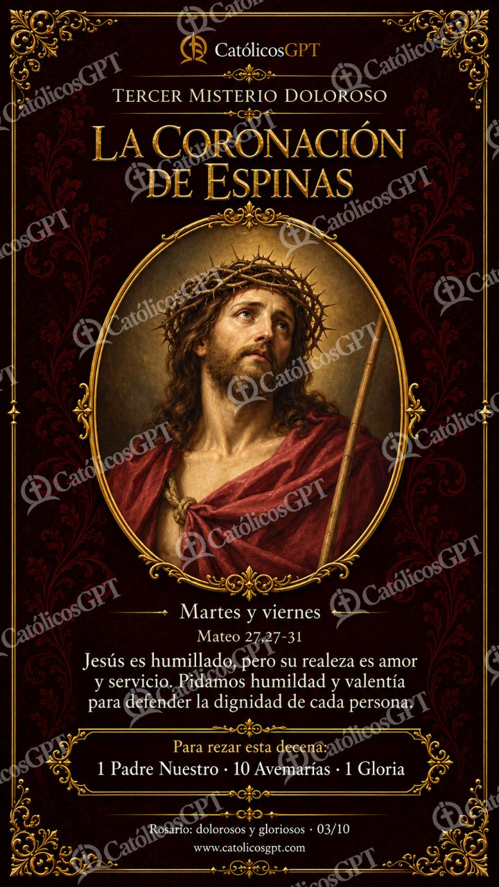 Imagen católica de Santo Rosario 13 La coronación de espinas CatolicosGPT 9x16 — Devociones y sacramentales