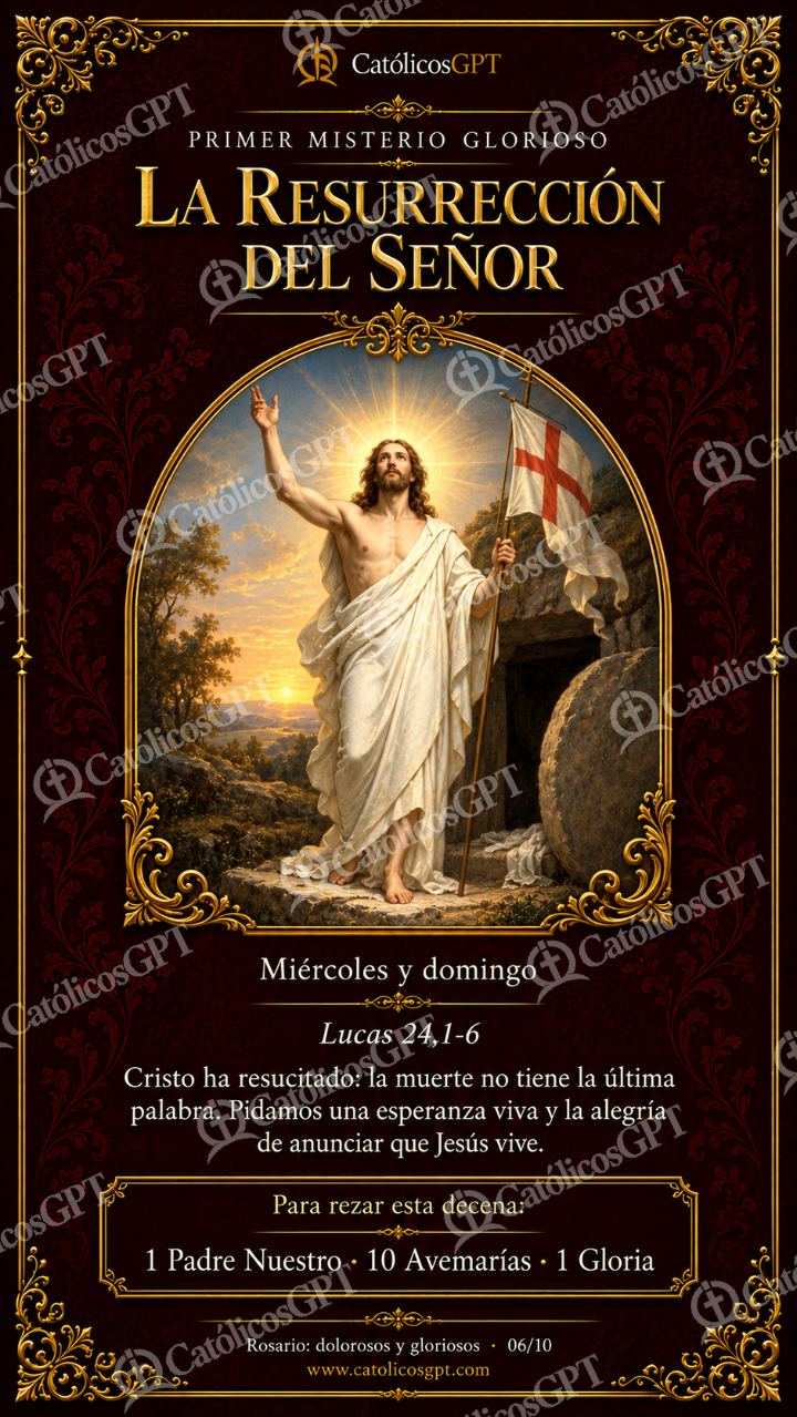 Imagen católica de Santo Rosario 16 La Resurrección del Señor CatolicosGPT 9x16 — Devociones y sacramentales