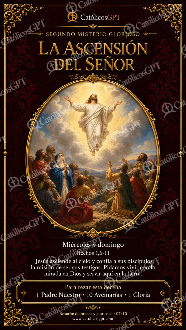 Imagen católica de Santo Rosario 17 La Ascensión del Señor CatolicosGPT 9x16 — Devociones y sacramentales