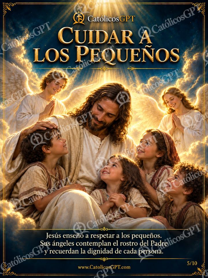 Imagen católica de Santos Angeles de la Guarda 05 CUIDAR A LOS PEQUENOS — Santos y arcángeles