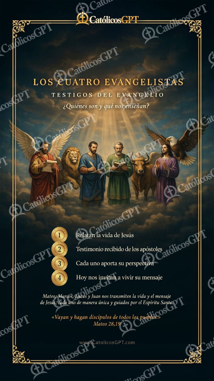 Imagen católica: LOS CUATRO EVANGELISTAS TESTIGOS DEL EVANGELIO
